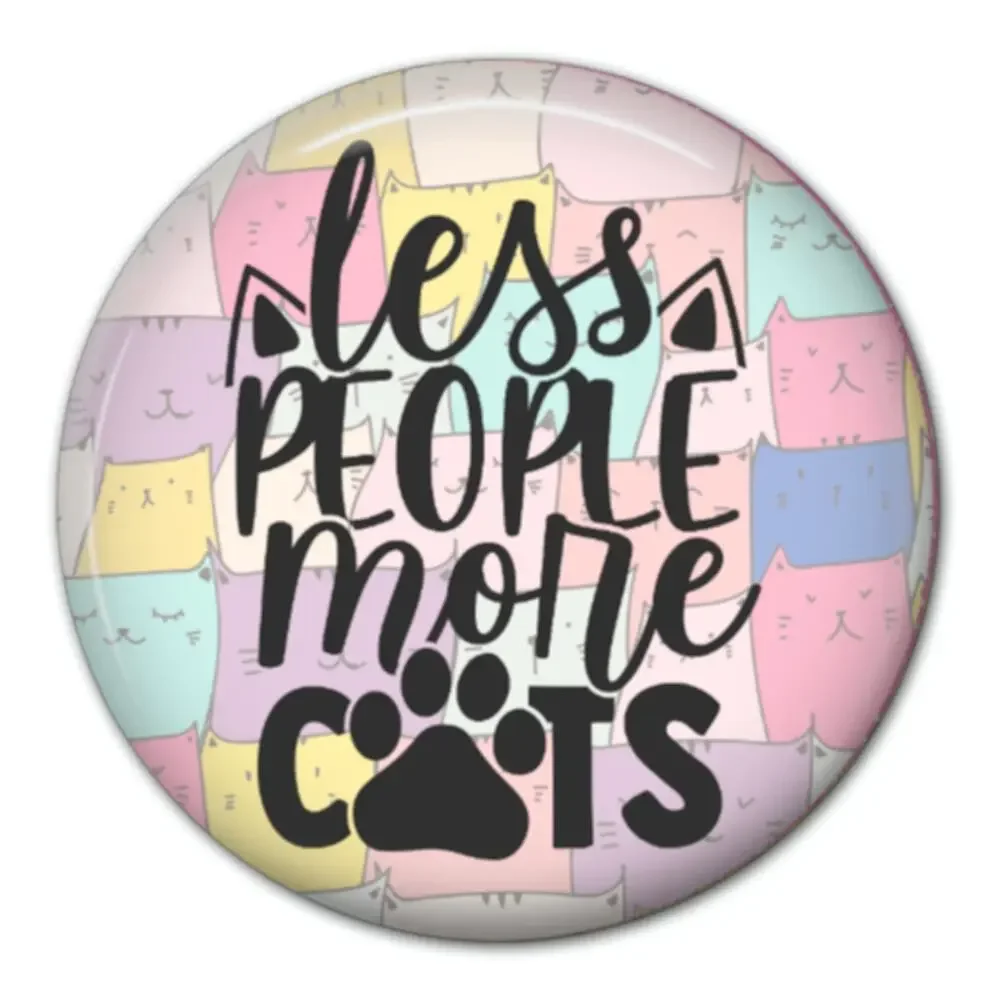 Cat Lover Badge Reel Less People More Cats Funny Cat Gift for Cat Lovers